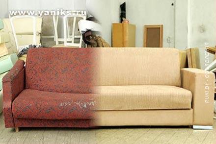 Перетяжка мягкой мебели на дому у заказчика. Витебск