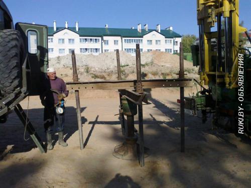 Испытание грунтов штампом верт статической нагрузкой. Минская область, Смиловичи